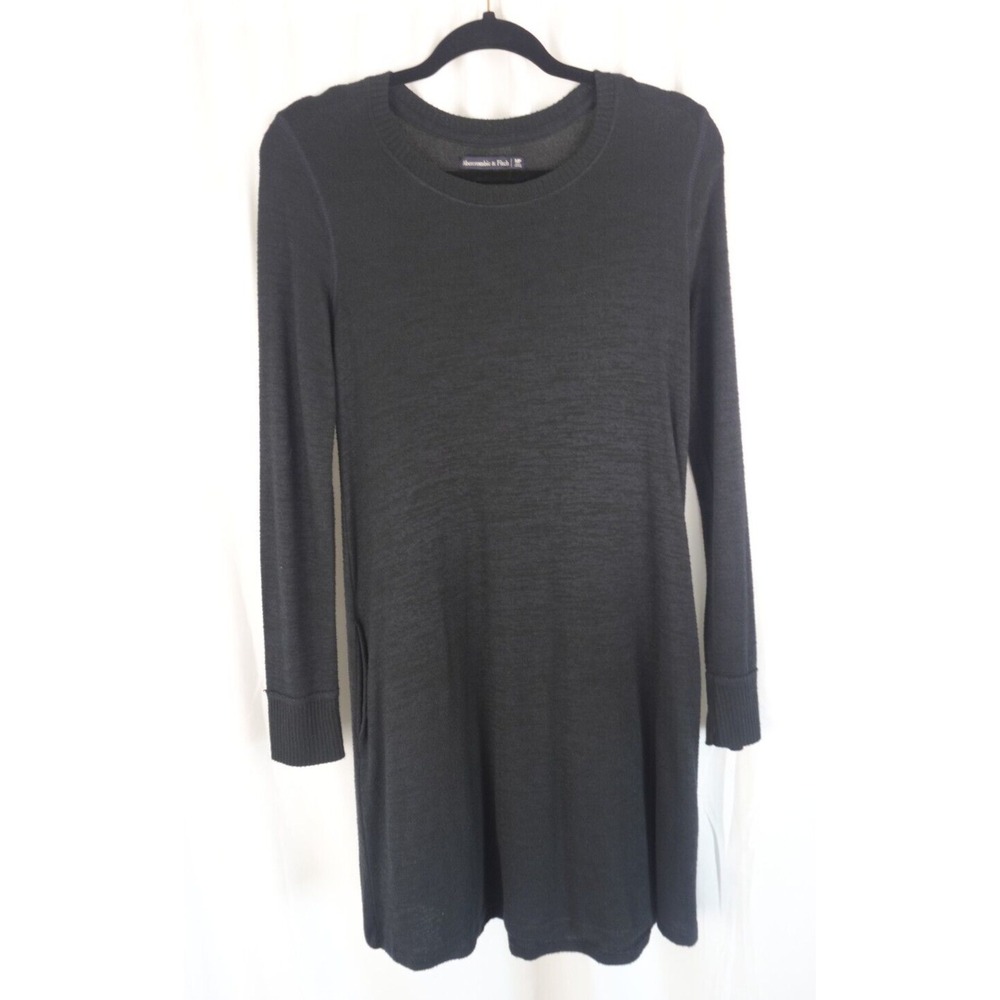 Abercrombie and Fitch Long-Sleeve Midi Sweater Dress Black Size‎ Medium Petite